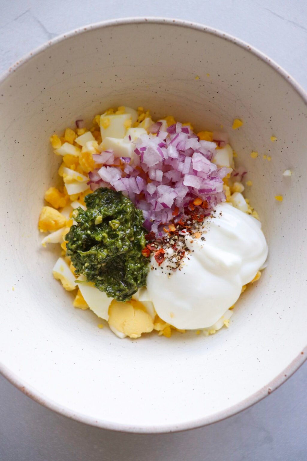 Pesto Egg Salad For One