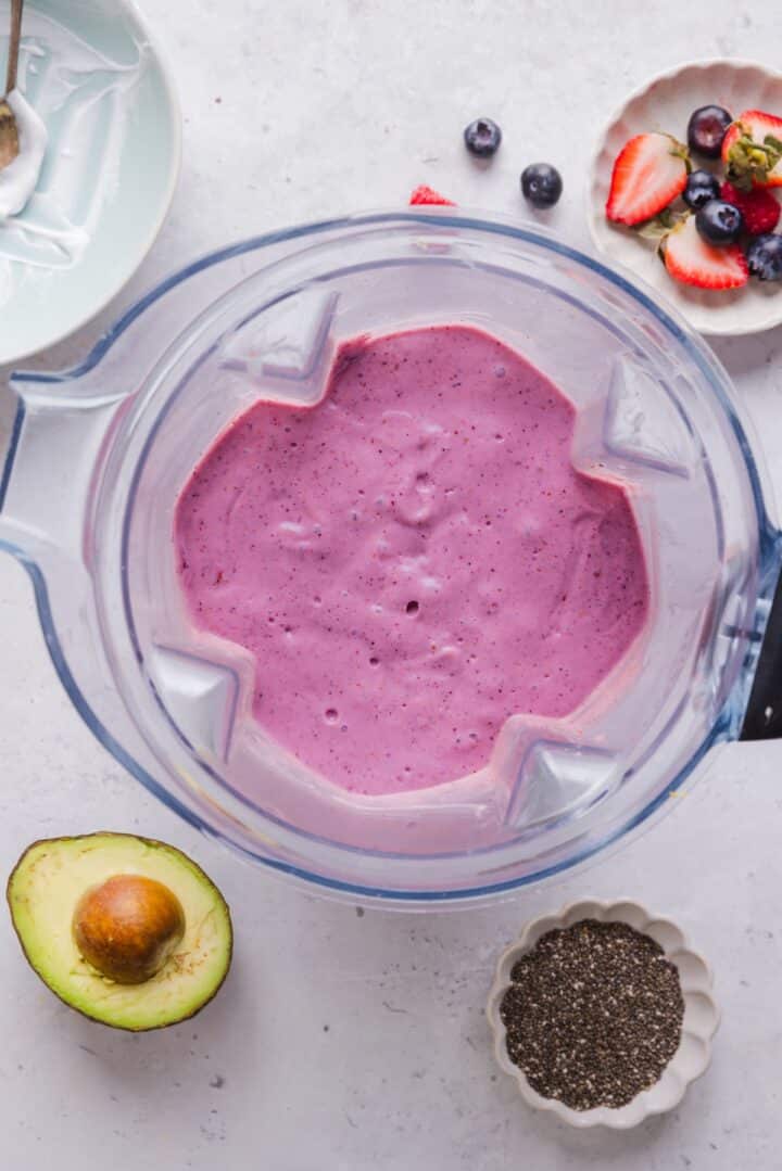 High fiber smoothie blended in the Vitamix.