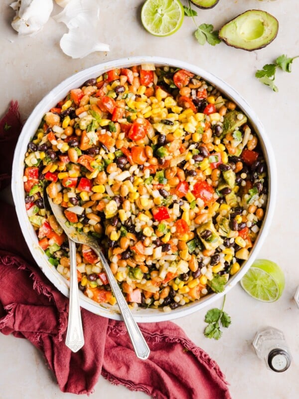 Cowboy Caviar couscous salad in a large bowl