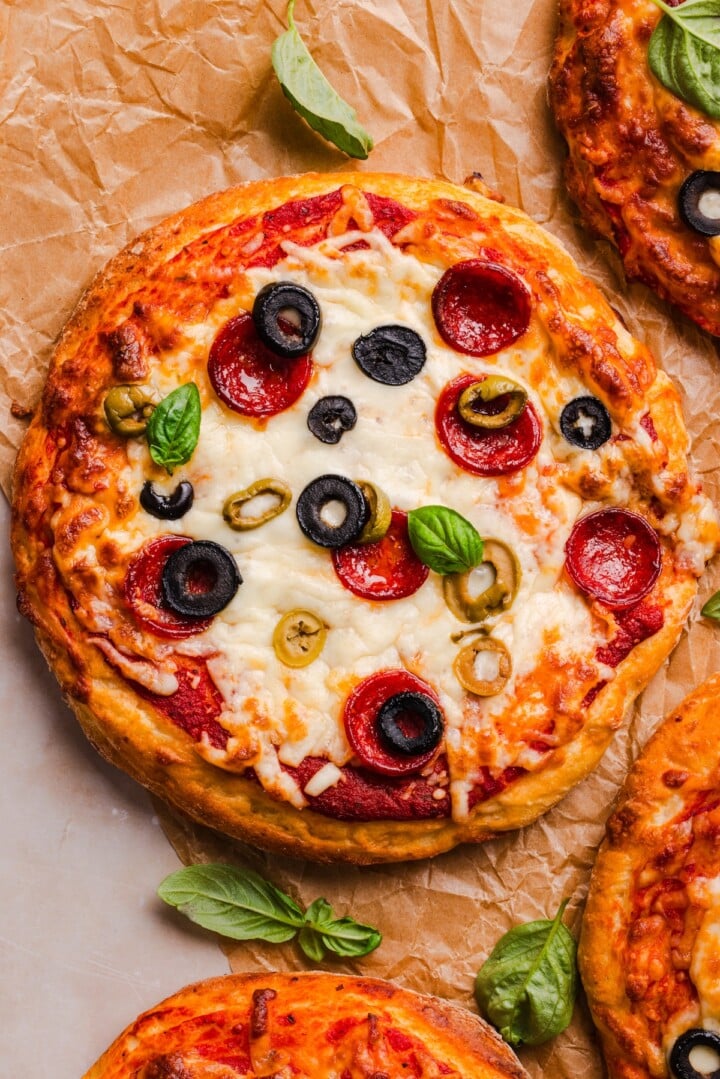 Cottage cheese pizza buns with protein.